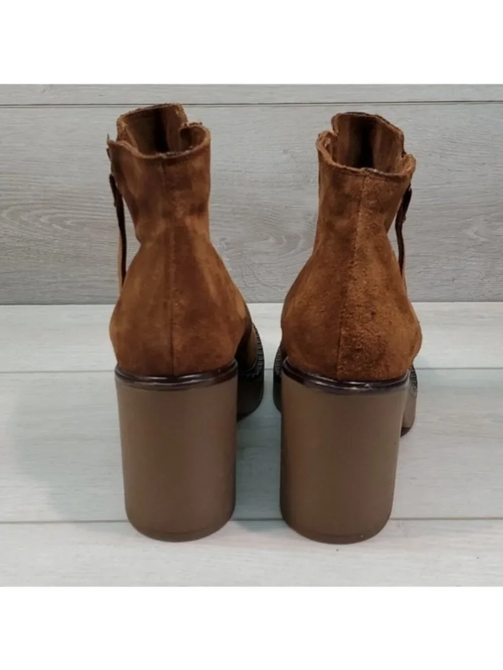 Steve Madden Women Moby Ankle Leather Platform Heels shoes boots sz 11